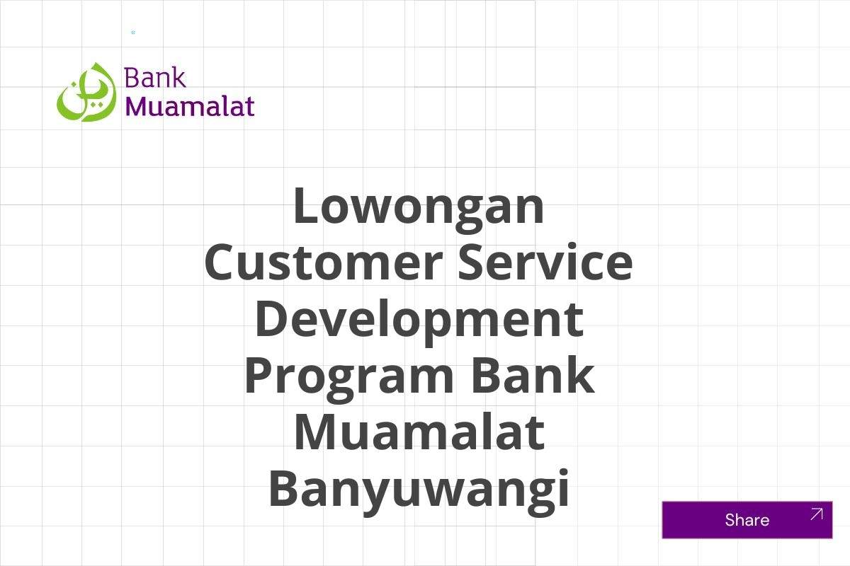 Lowongan Customer Service Development Program Bank Muamalat Banyuwangi