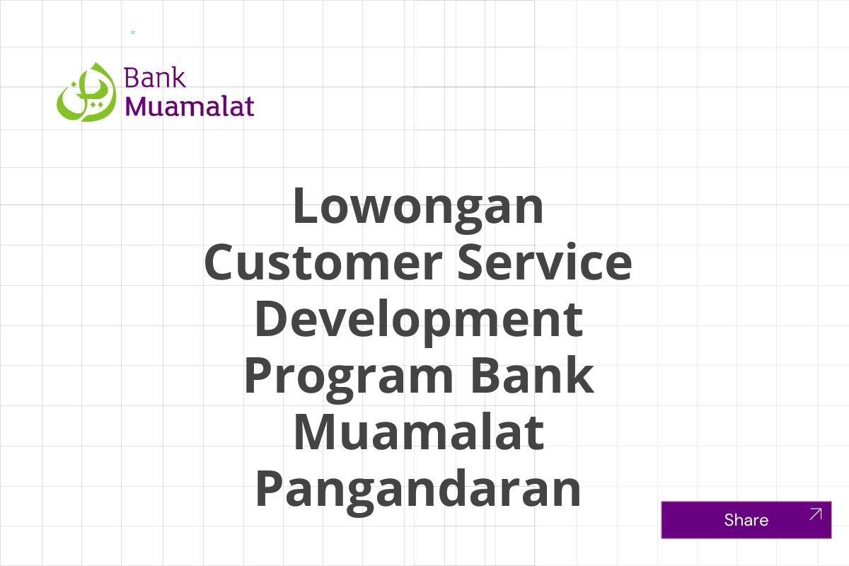 Lowongan Customer Service Development Program Bank Muamalat Pangandaran