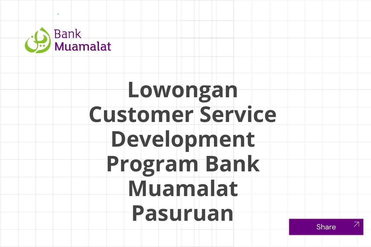 Lowongan Customer Service Development Program Bank Muamalat Pasuruan