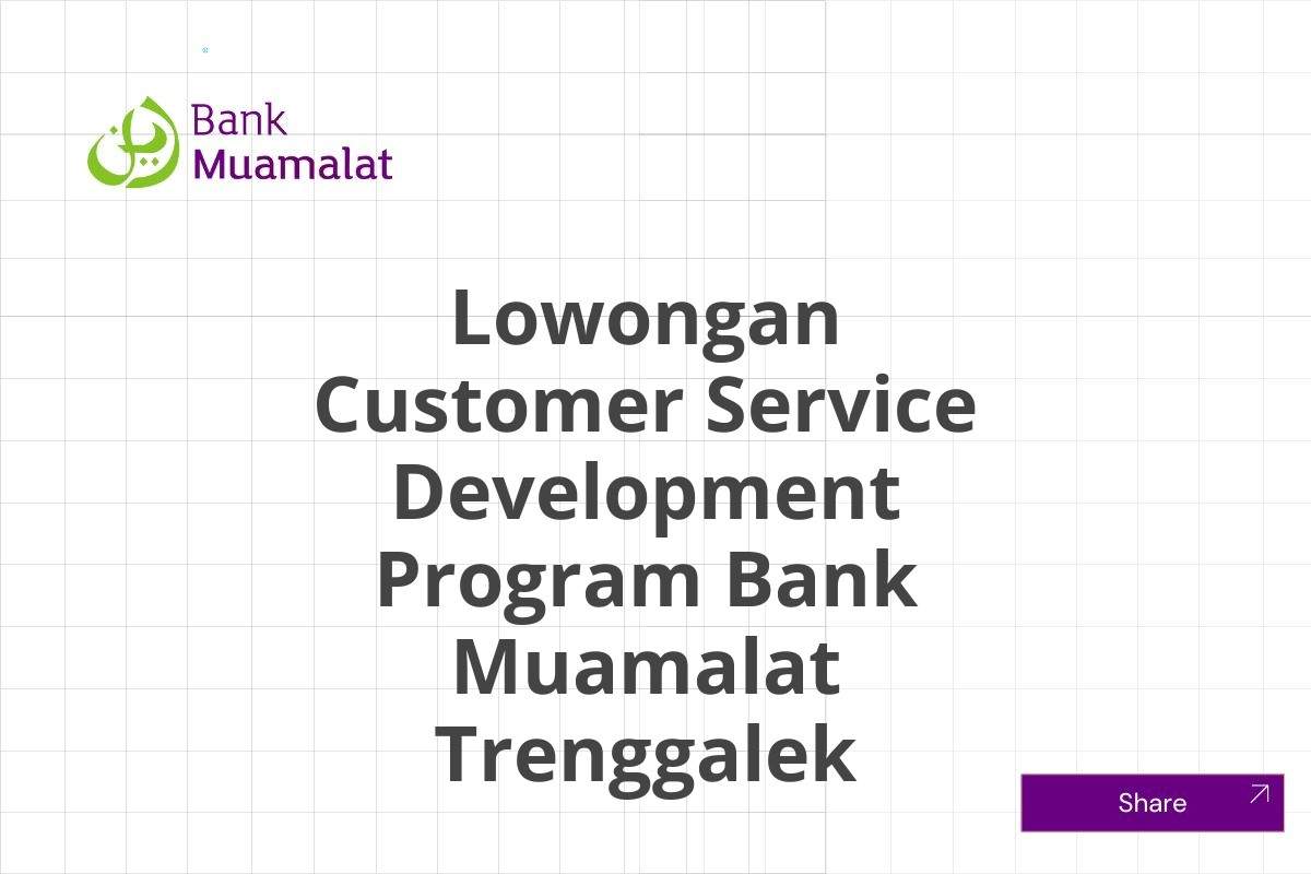 Lowongan Customer Service Development Program Bank Muamalat Trenggalek