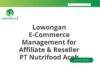 Lowongan E-Commerce Management for Affiliate & Reseller PT Nutrifood Aceh