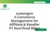 Lowongan E-Commerce Management for Affiliate & Reseller PT Nutrifood Blitar