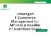 Lowongan E-Commerce Management for Affiliate & Reseller PT Nutrifood Bogor