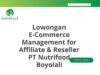 Lowongan E-Commerce Management for Affiliate & Reseller PT Nutrifood Boyolali