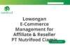 Lowongan E-Commerce Management for Affiliate & Reseller PT Nutrifood Ciamis