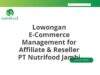 Lowongan E-Commerce Management for Affiliate & Reseller PT Nutrifood Jambi