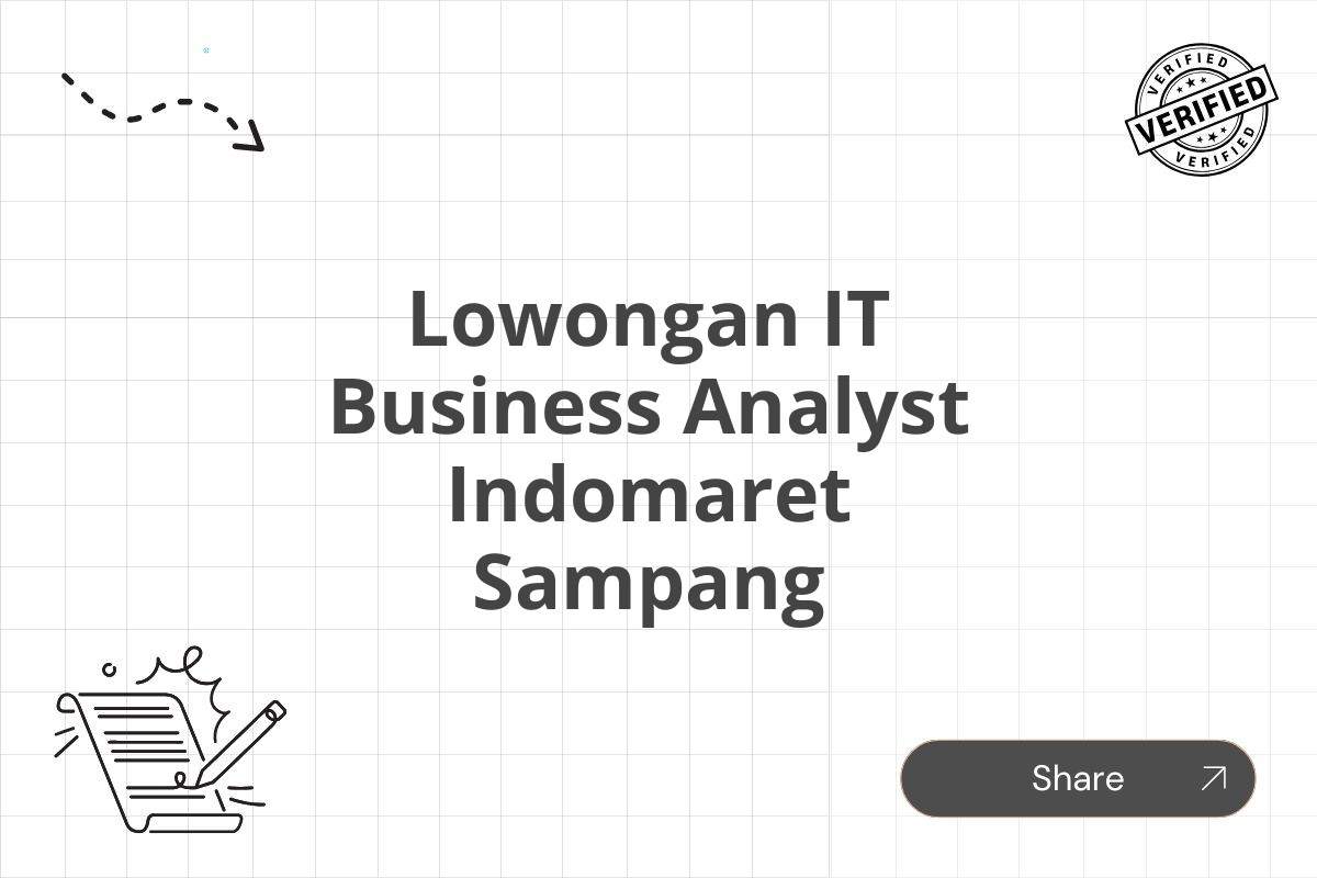 Lowongan IT Business Analyst Indomaret Sampang