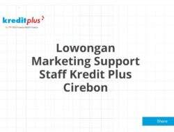 Lowongan Marketing Support Staff Kredit Plus Cirebon