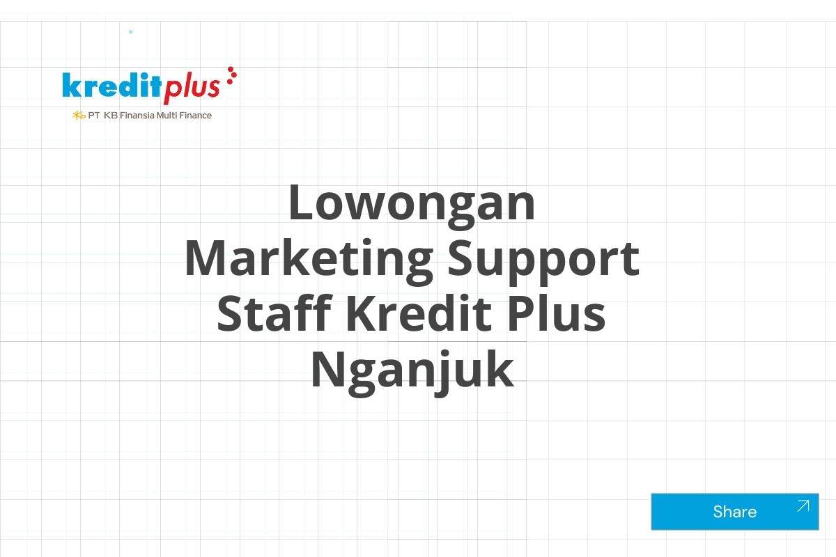 Lowongan Marketing Support Staff Kredit Plus Nganjuk