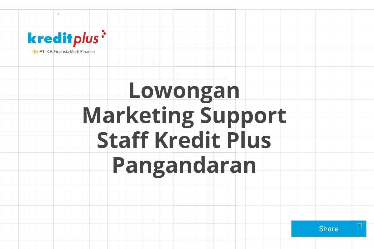 Lowongan Marketing Support Staff Kredit Plus Pangandaran