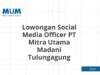 Lowongan Social Media Officer PT Mitra Utama Madani Tulungagung