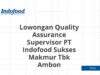 Lowongan Quality Assurance Supervisor PT Indofood Sukses Makmur Tbk Ambon