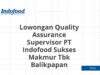 Lowongan Quality Assurance Supervisor PT Indofood Sukses Makmur Tbk Balikpapan