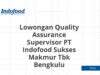 Lowongan Quality Assurance Supervisor PT Indofood Sukses Makmur Tbk Bengkulu