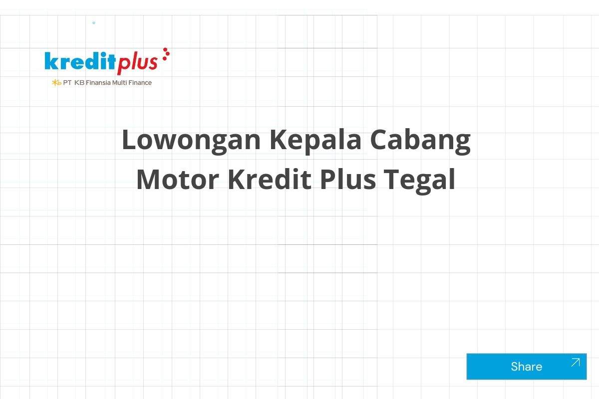 Lowongan Kepala Cabang Motor Kredit Plus Tegal