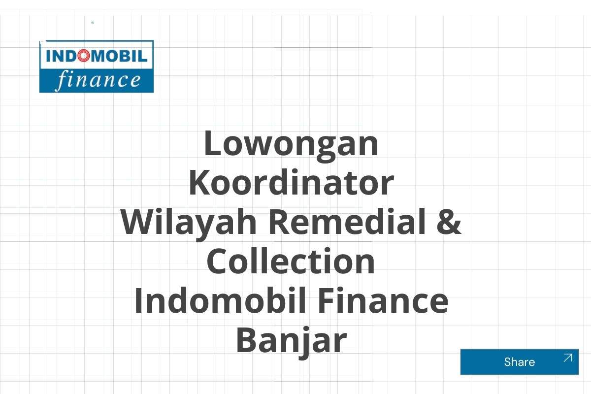 Lowongan Koordinator Wilayah Remedial & Collection Indomobil Finance Banjar