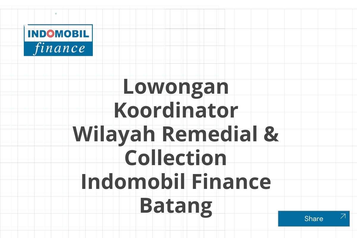 Lowongan Koordinator Wilayah Remedial & Collection Indomobil Finance Batang