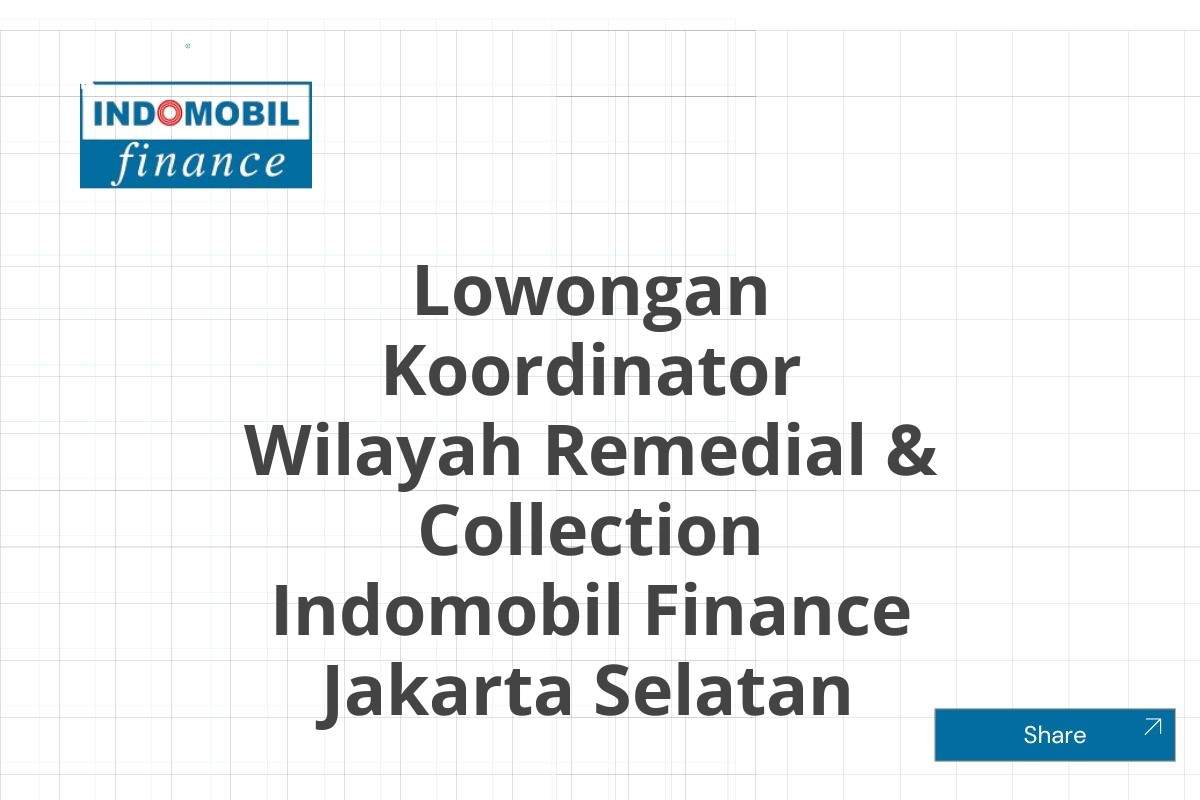 Lowongan Koordinator Wilayah Remedial & Collection Indomobil Finance Jakarta Selatan