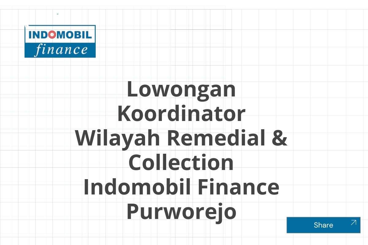 Lowongan Koordinator Wilayah Remedial & Collection Indomobil Finance Purworejo