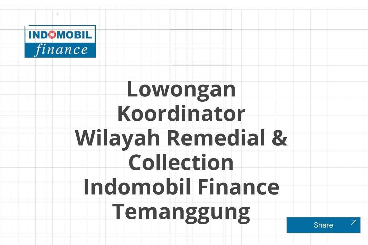 Lowongan Koordinator Wilayah Remedial & Collection Indomobil Finance Temanggung