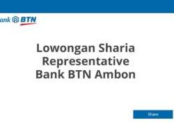 Lowongan Sharia Representative Bank BTN Ambon