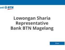 Lowongan Sharia Representative Bank BTN Magelang