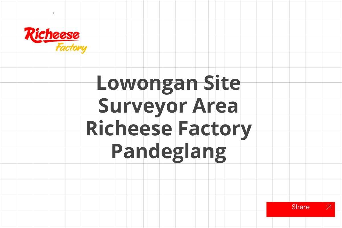 Lowongan Site Surveyor Area Richeese Factory Pandeglang