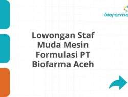 Lowongan Staf Muda Mesin Formulasi PT Biofarma Aceh