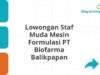 Lowongan Staf Muda Mesin Formulasi PT Biofarma Balikpapan