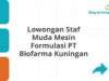 Lowongan Staf Muda Mesin Formulasi PT Biofarma Kuningan