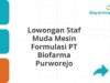 Lowongan Staf Muda Mesin Formulasi PT Biofarma Purworejo