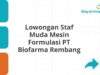 Lowongan Staf Muda Mesin Formulasi PT Biofarma Rembang