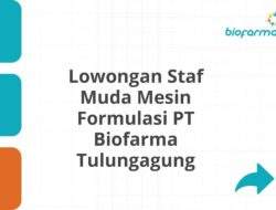 Lowongan Staf Muda Mesin Formulasi PT Biofarma Tulungagung