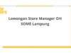Lowongan Store Manager OH SOME Lampung