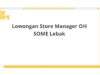 Lowongan Store Manager OH SOME Lebak