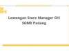 Lowongan Store Manager OH SOME Padang
