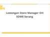 Lowongan Store Manager OH SOME Serang