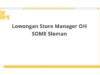 Lowongan Store Manager OH SOME Sleman