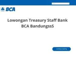 Lowongan Treasury Staff Bank BCA BandungssS
