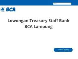 Lowongan Treasury Staff Bank BCA Lampung