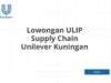 Lowongan ULIP Supply Chain Unilever Kuningan
