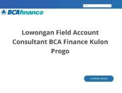 Lowongan Field Account Consultant BCA Finance Kulon Progo